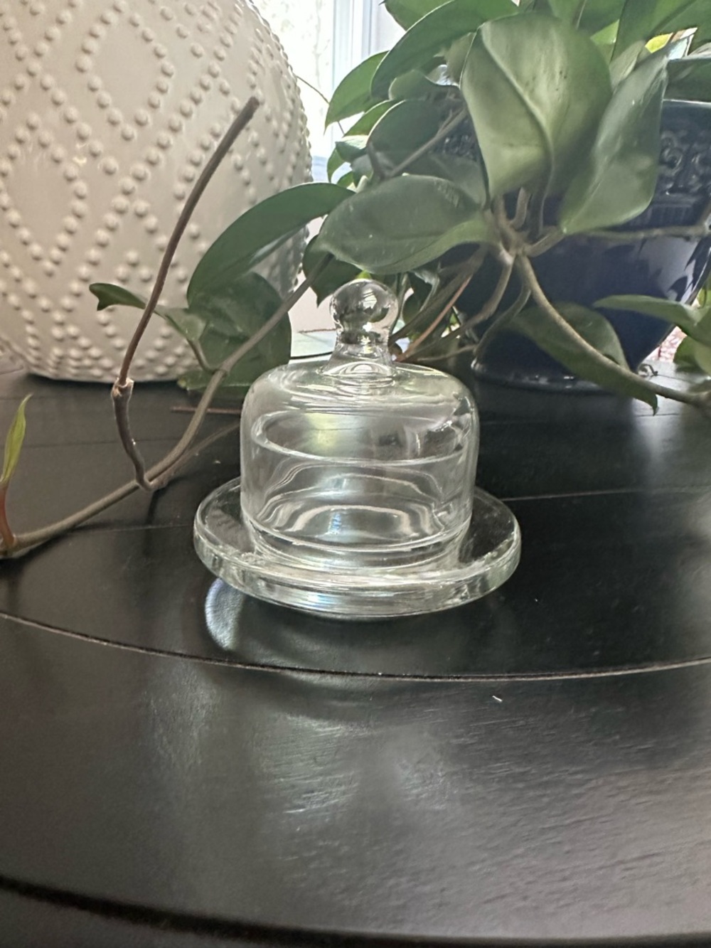 Vintage Clear Glass Butter Bell Dish w/lid